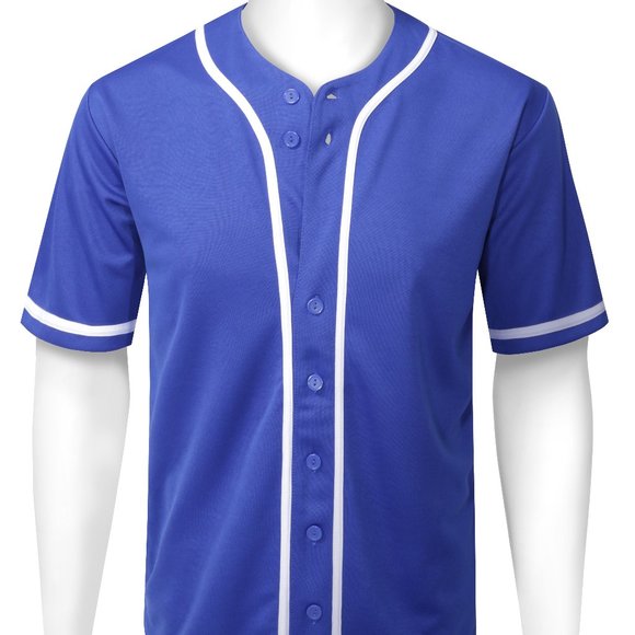 Men's Baseball Jersey Casual Sportwear in Blue - Picture 2 of 7